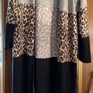 Long cheetah block cardigan
